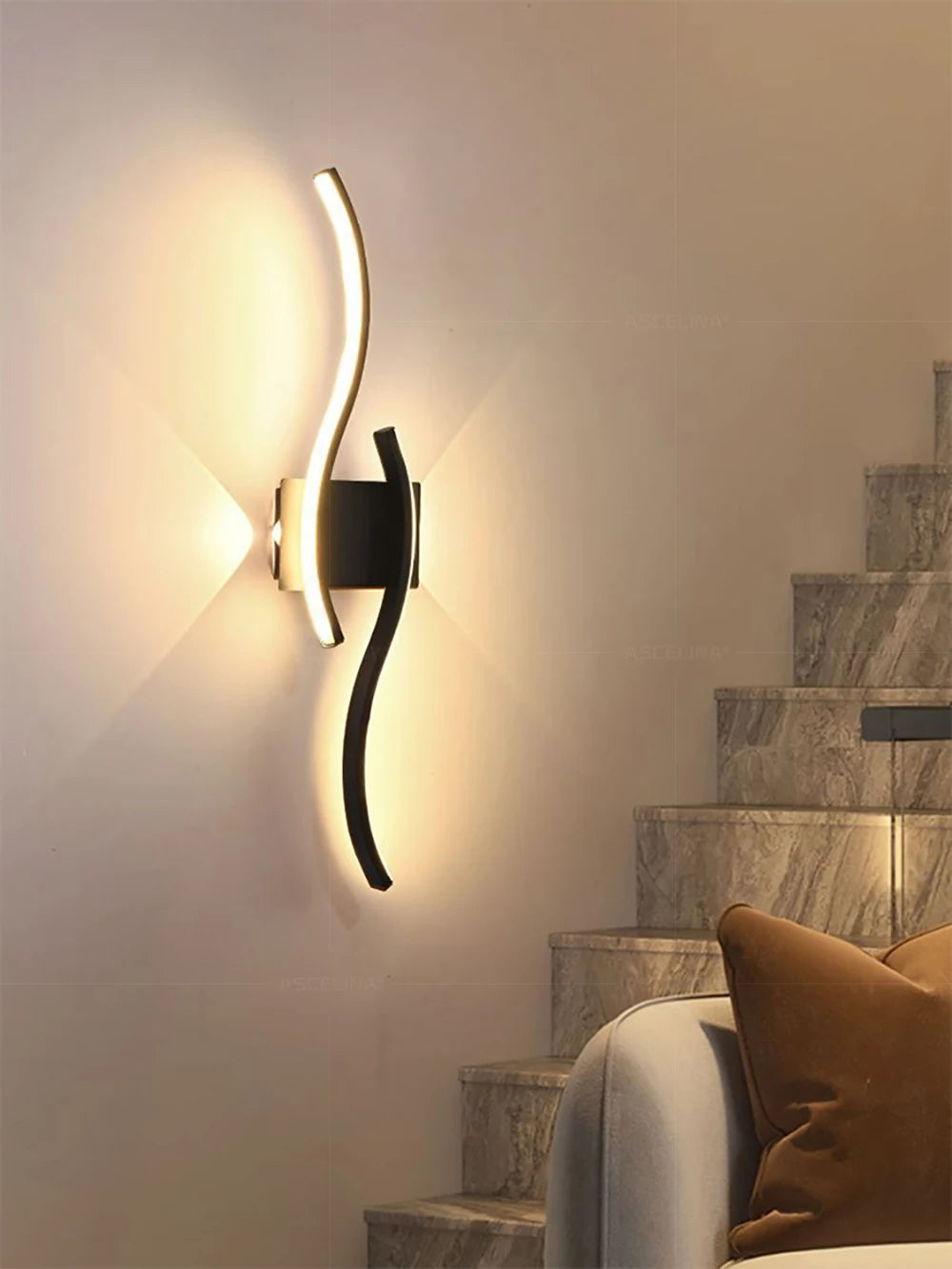 Applique murale moderne LED à double courbe - Minseh