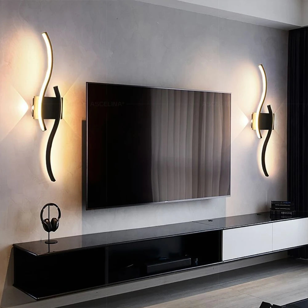 Applique murale moderne LED à double courbe - Minseh