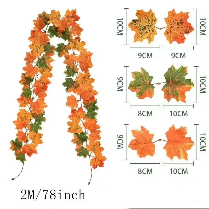 Guirlande d'Halloween en feuilles d’érable artificielles – Minseh