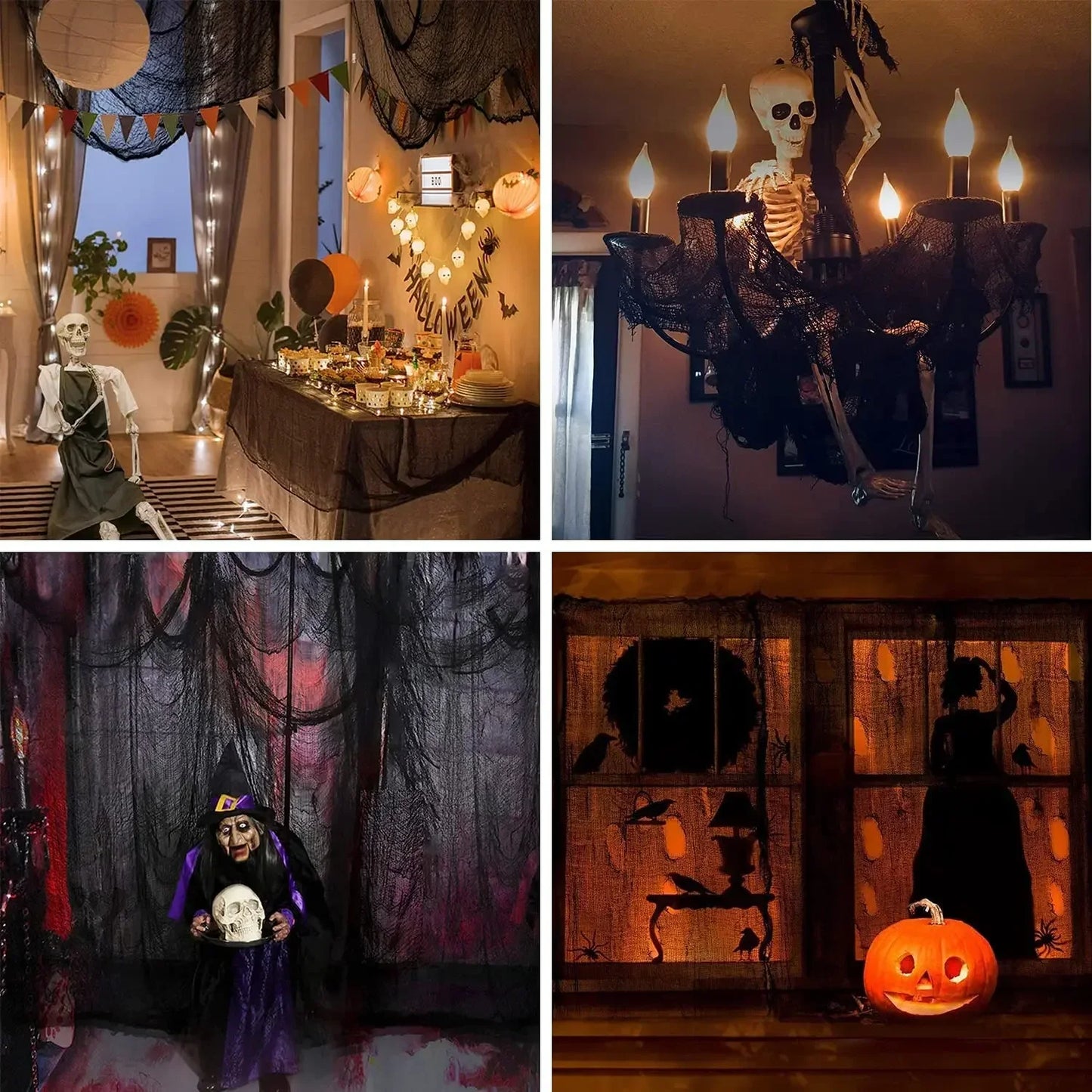 Décoration Halloween en gaze noire – Minseh