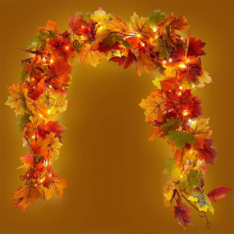 Guirlande d'Halloween en feuilles d’érable artificielles – Minseh