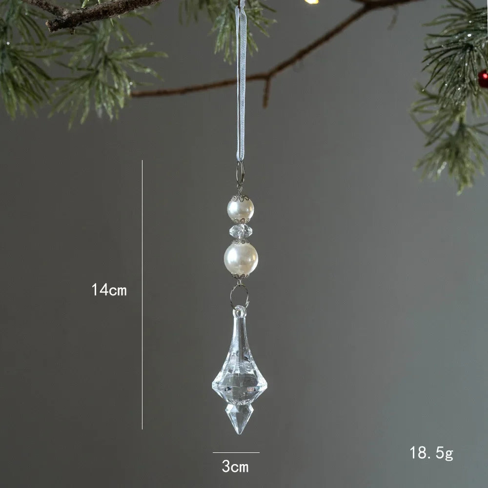 Flocons de neige en cristal – Suspensions de Noël transparentes, décorations pour sapin et maison (lot de 1 à 10 pièces) | Minseh