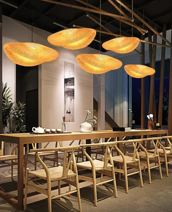 Lampe en Bambou de Suspension à LED Élégance Rétro et Naturelle - Minseh