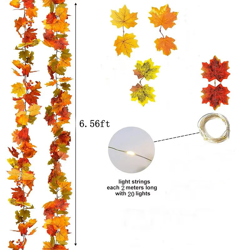 Guirlande d'Halloween en feuilles d’érable artificielles – Minseh