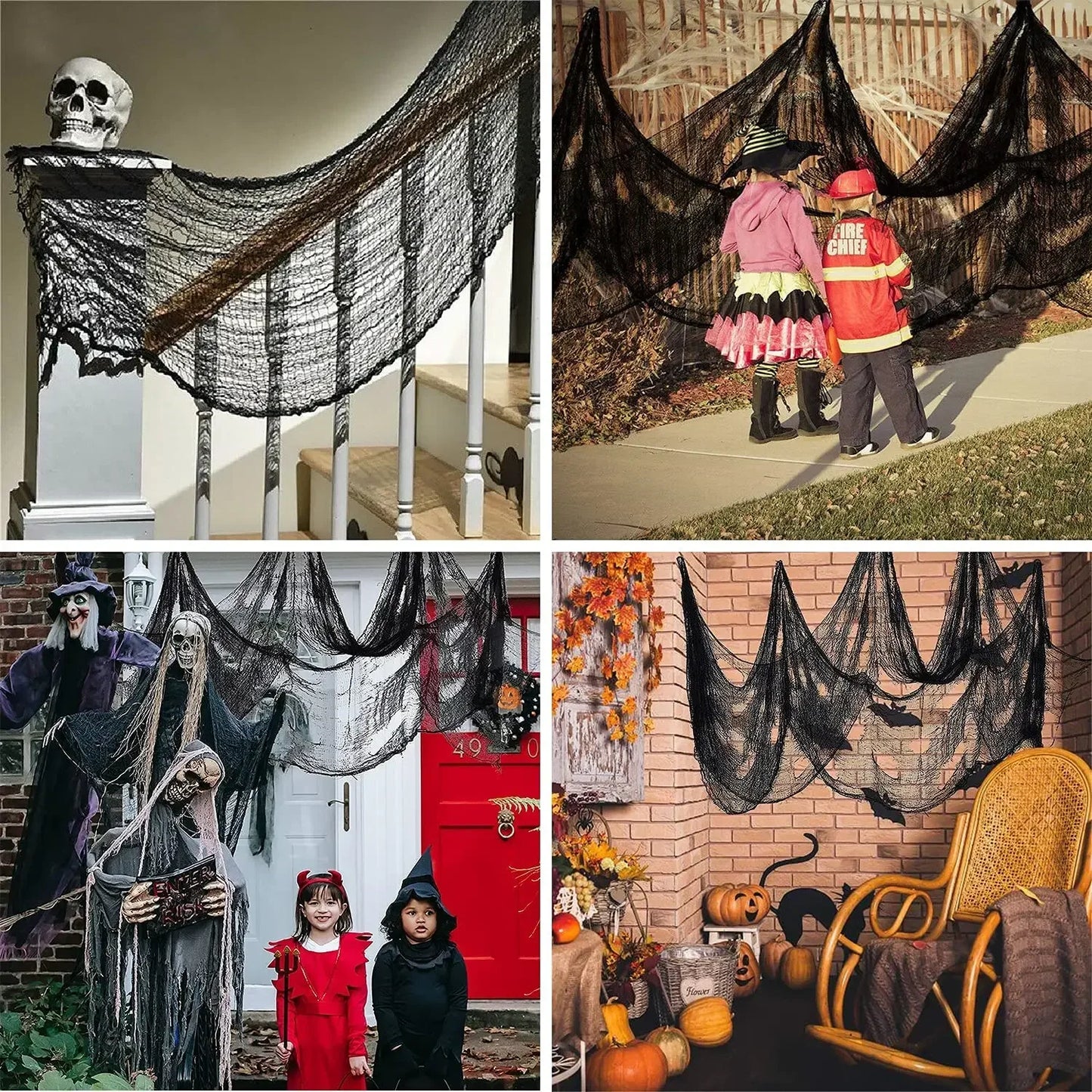 Décoration Halloween en gaze noire – Minseh