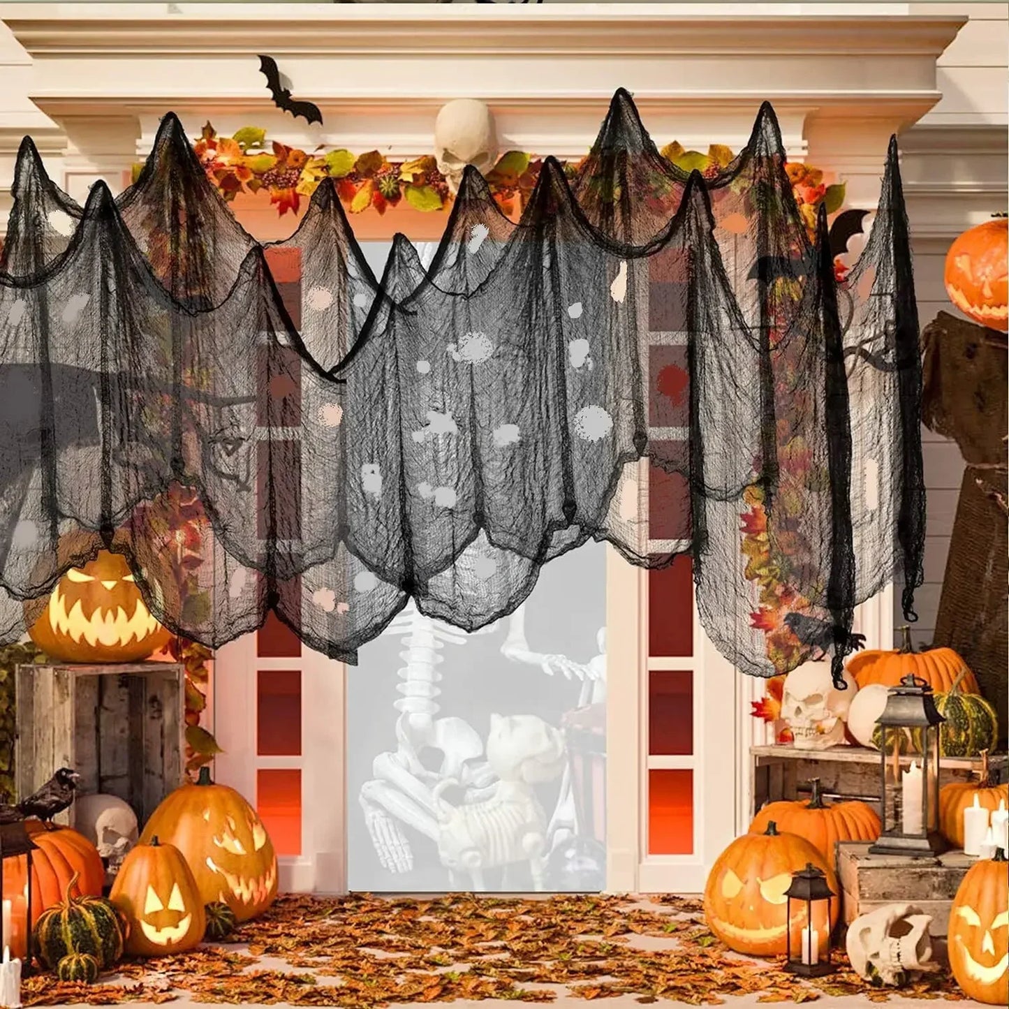 Décoration Halloween en gaze noire – Minseh