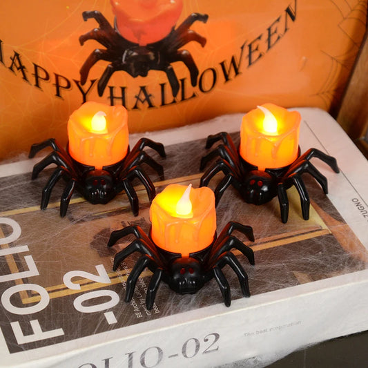 Bougie LED Araignée Halloween Minseh – Décoration lumineuse effrayante pour maison, bar et fête d’Halloween