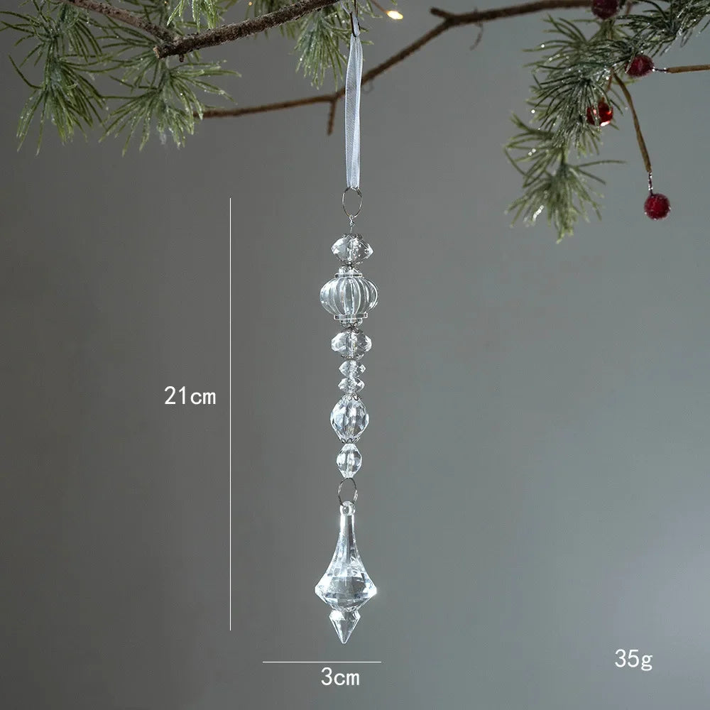 Flocons de neige en cristal – Suspensions de Noël transparentes, décorations pour sapin et maison (lot de 1 à 10 pièces) | Minseh