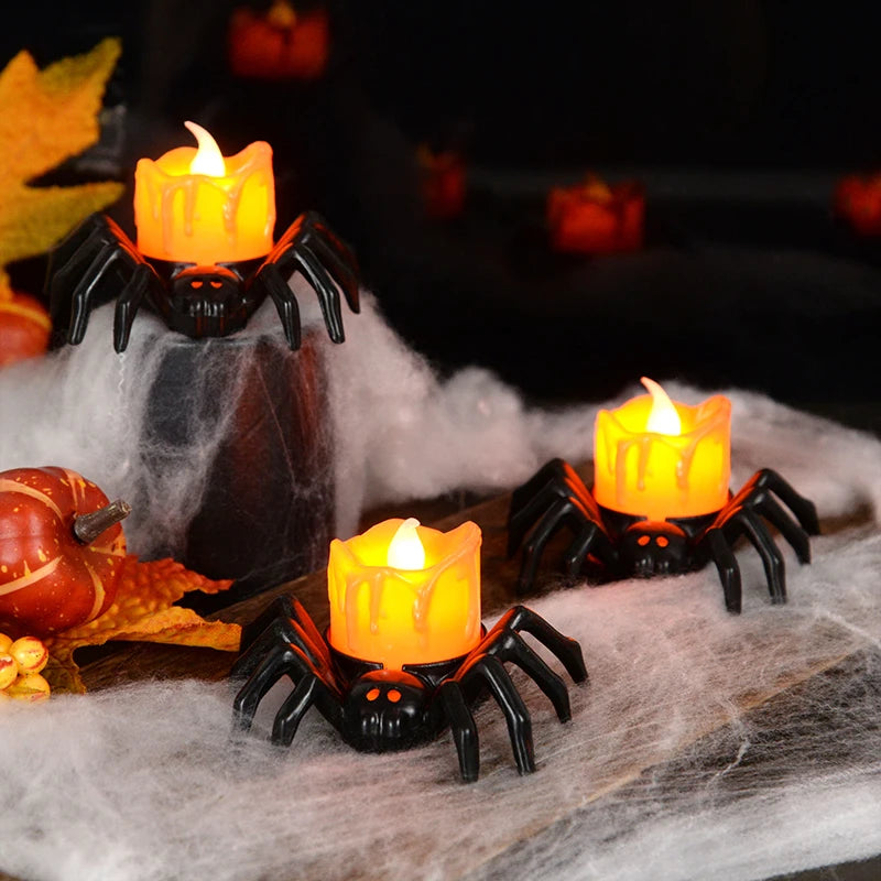 Bougie LED Araignée Halloween Minseh – Décoration lumineuse effrayante pour maison, bar et fête d’Halloween