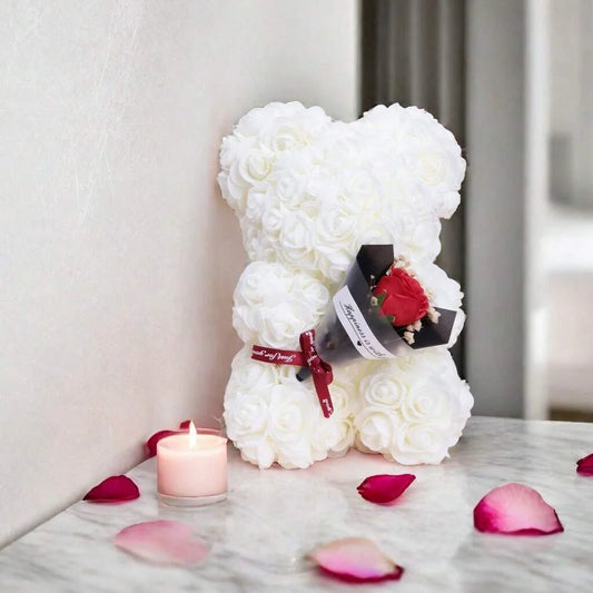 Ours en Peluche avec Bouquet Minseh™ – Cadeau Romantique pour la Saint-Valentin