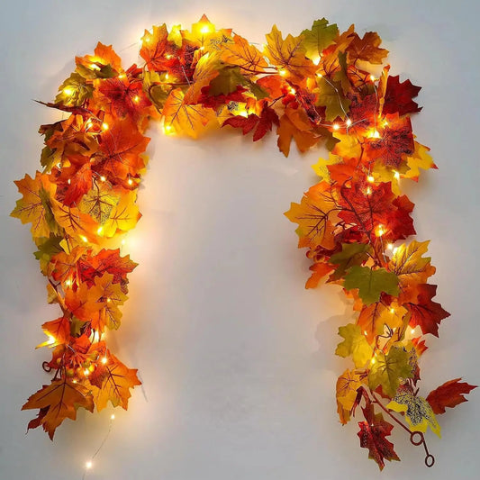 Guirlande d'Halloween en feuilles d’érable artificielles – Minseh