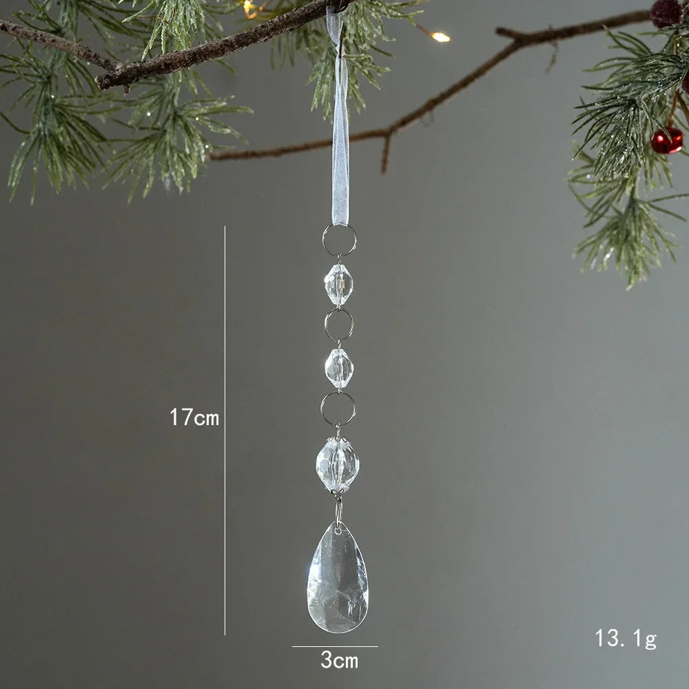 Flocons de neige en cristal – Suspensions de Noël transparentes, décorations pour sapin et maison (lot de 1 à 10 pièces) | Minseh