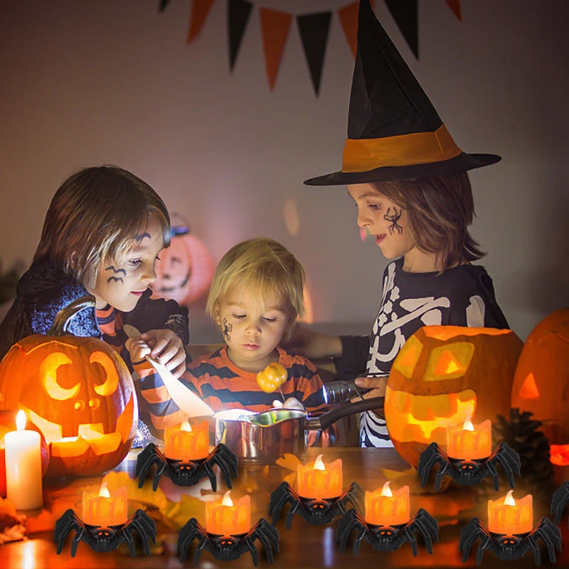 Bougie LED Araignée Halloween Minseh – Décoration lumineuse effrayante pour maison, bar et fête d’Halloween