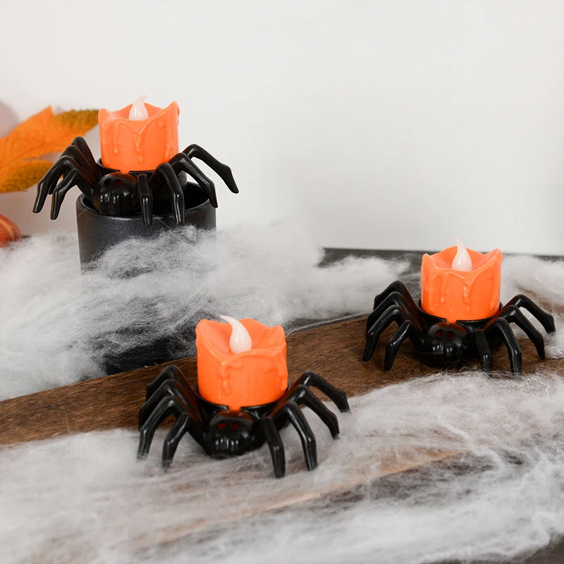 Bougie LED Araignée Halloween Minseh – Décoration lumineuse effrayante pour maison, bar et fête d’Halloween