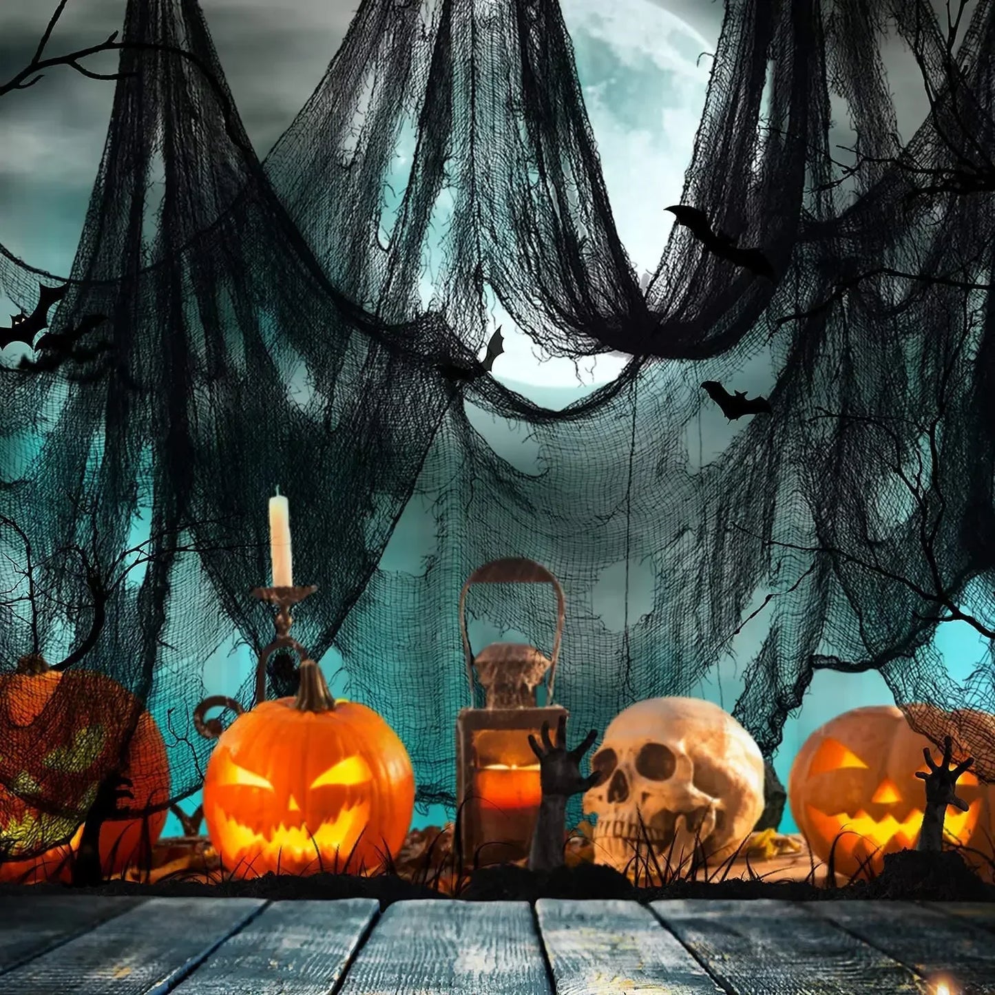 Décoration Halloween en gaze noire – Minseh
