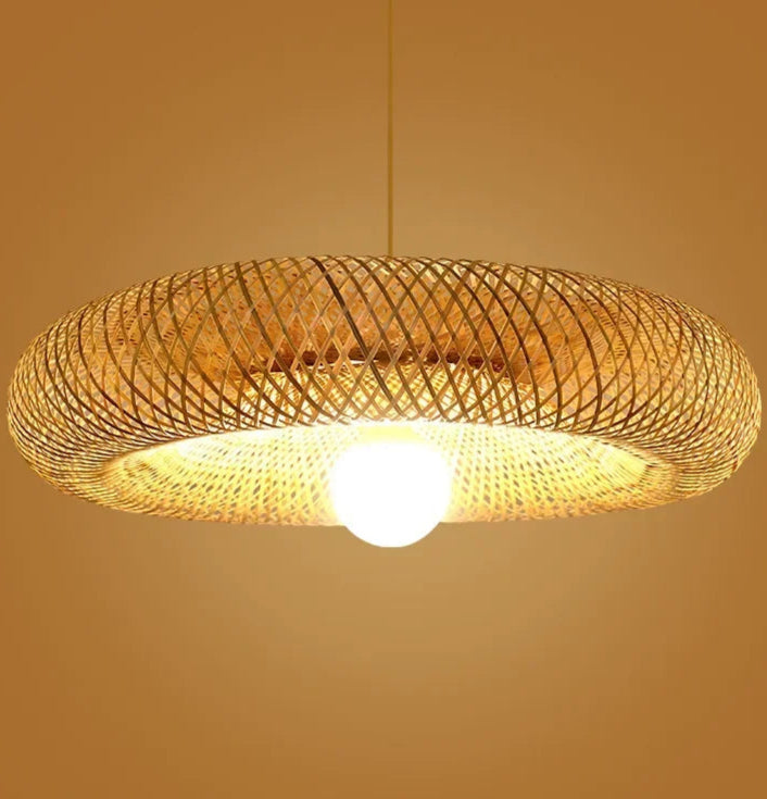 Lampe en Bambou de Suspension à LED Élégance Rétro et Naturelle - Minseh