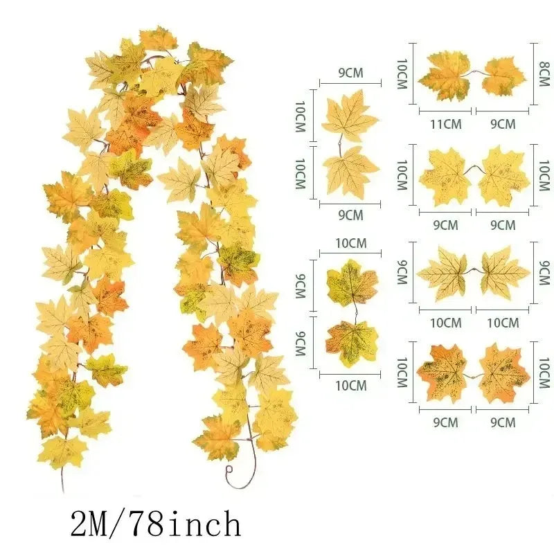 Guirlande d'Halloween en feuilles d’érable artificielles – Minseh