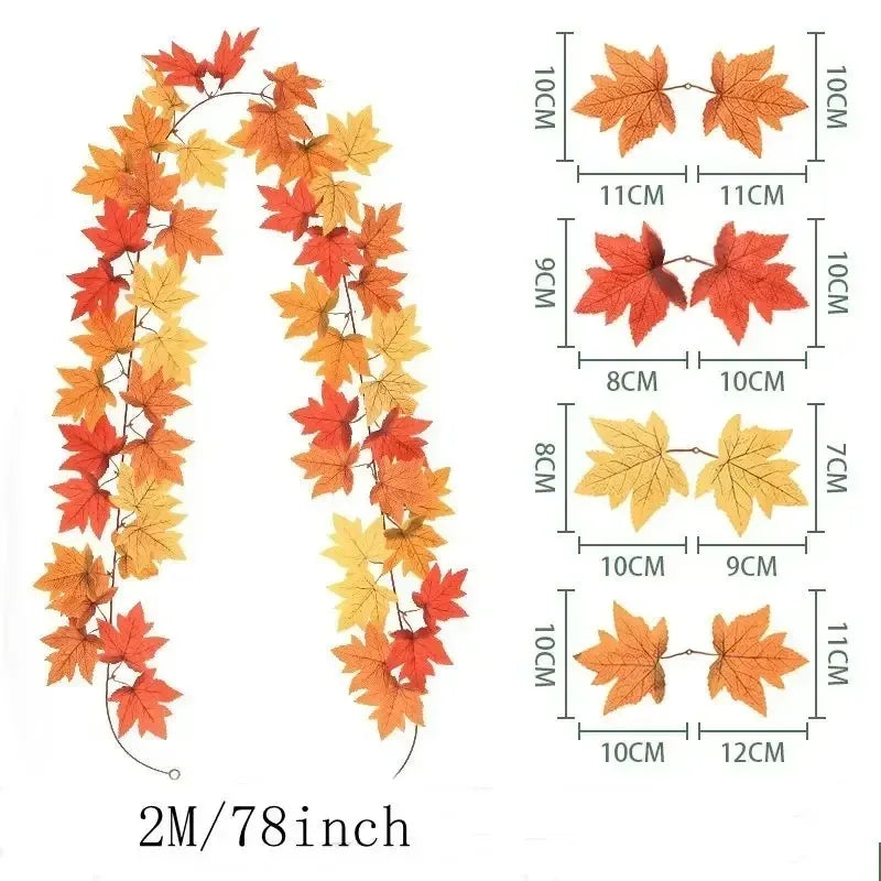 Guirlande d'Halloween en feuilles d’érable artificielles – Minseh