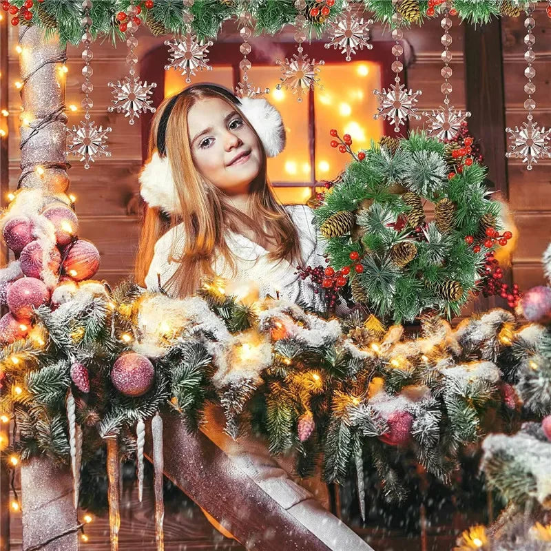 Flocons de neige en cristal – Suspensions de Noël transparentes, décorations pour sapin et maison (lot de 1 à 10 pièces) | Minseh