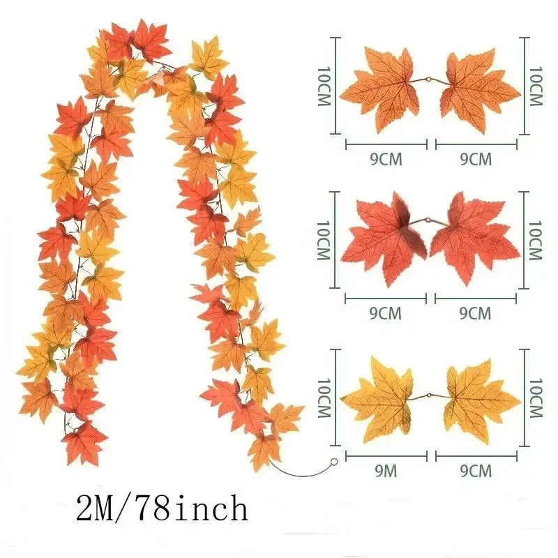 Guirlande d'Halloween en feuilles d’érable artificielles – Minseh