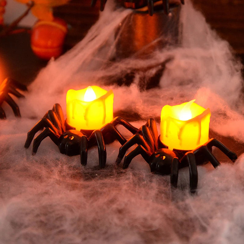 Bougie LED Araignée Halloween Minseh – Décoration lumineuse effrayante pour maison, bar et fête d’Halloween