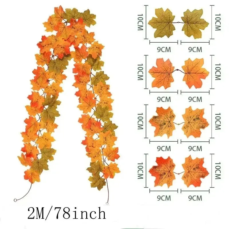 Guirlande d'Halloween en feuilles d’érable artificielles – Minseh