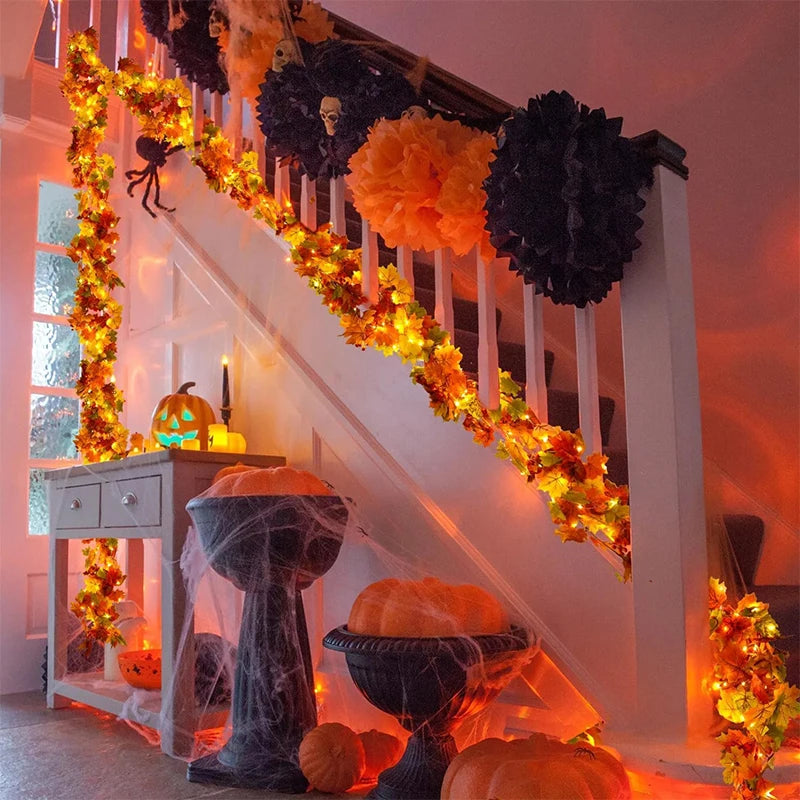 Guirlande d'Halloween en feuilles d’érable artificielles – Minseh