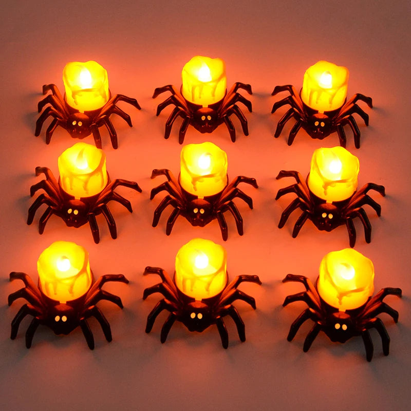 Bougie LED Araignée Halloween Minseh – Décoration lumineuse effrayante pour maison, bar et fête d’Halloween