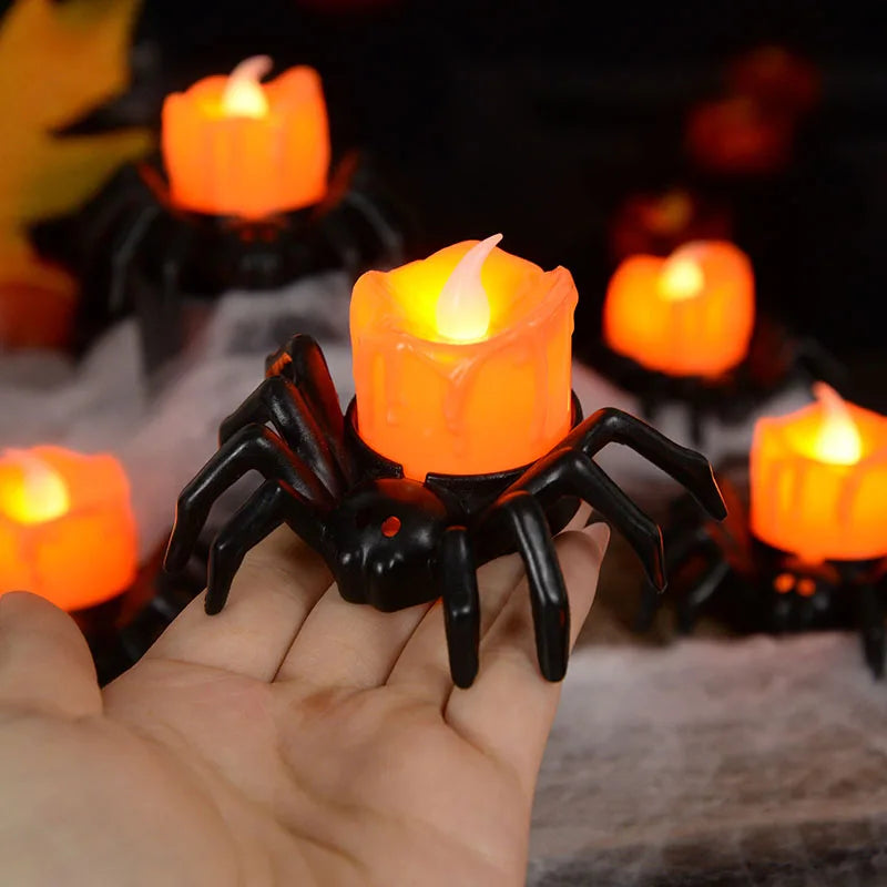 Bougie LED Araignée Halloween Minseh – Décoration lumineuse effrayante pour maison, bar et fête d’Halloween
