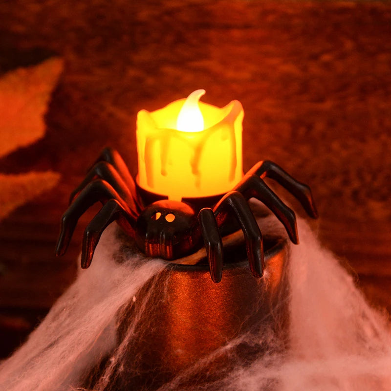 Bougie LED Araignée Halloween Minseh – Décoration lumineuse effrayante pour maison, bar et fête d’Halloween