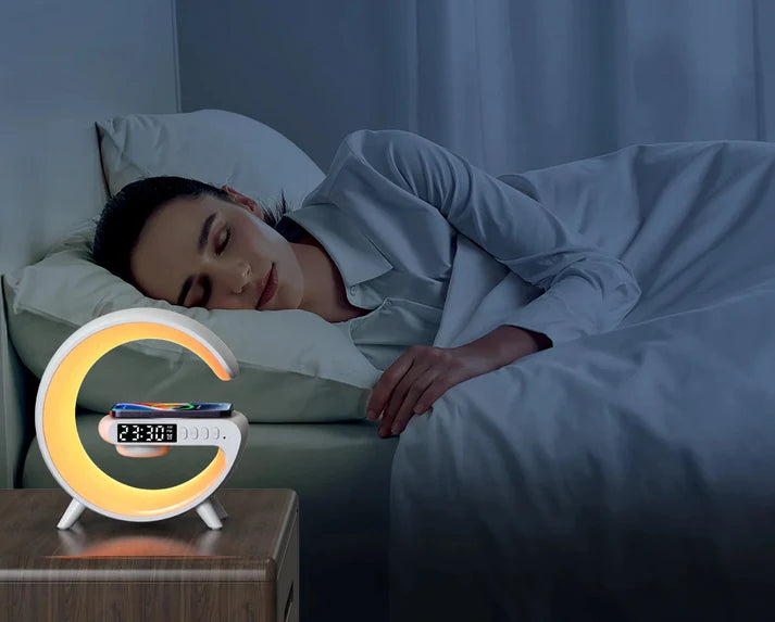 Réveil Intelligent LED Sans Fil Veilleuse RGB Haut-Parleur Bluetooth -Minseh