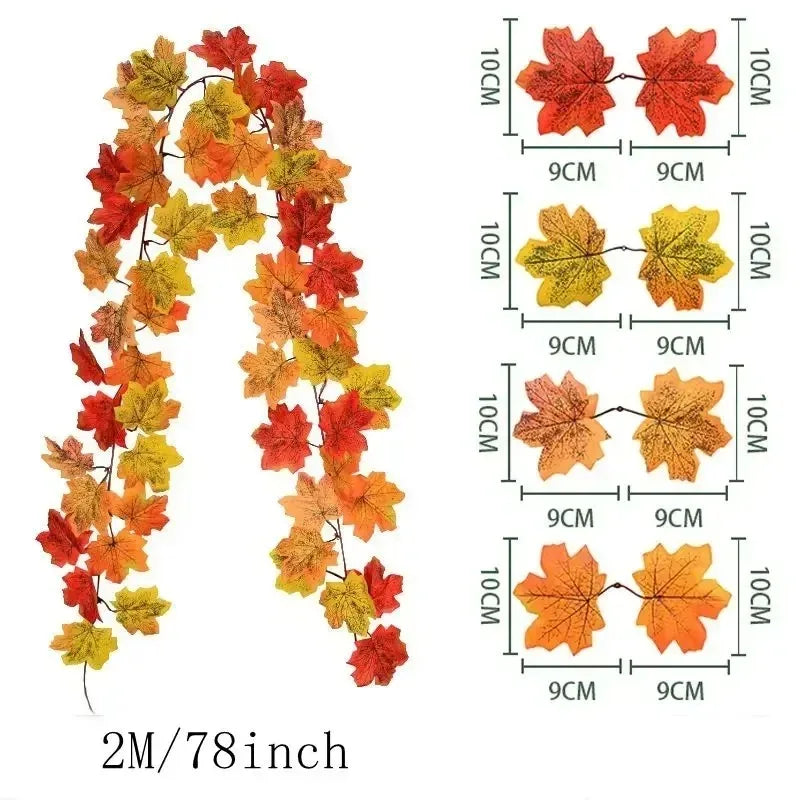Guirlande d'Halloween en feuilles d’érable artificielles – Minseh