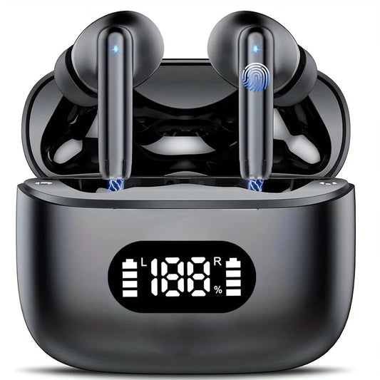 Ecouteurs sans fil Bluetooth 5.3 réduction de bruit affichage led - Minseh