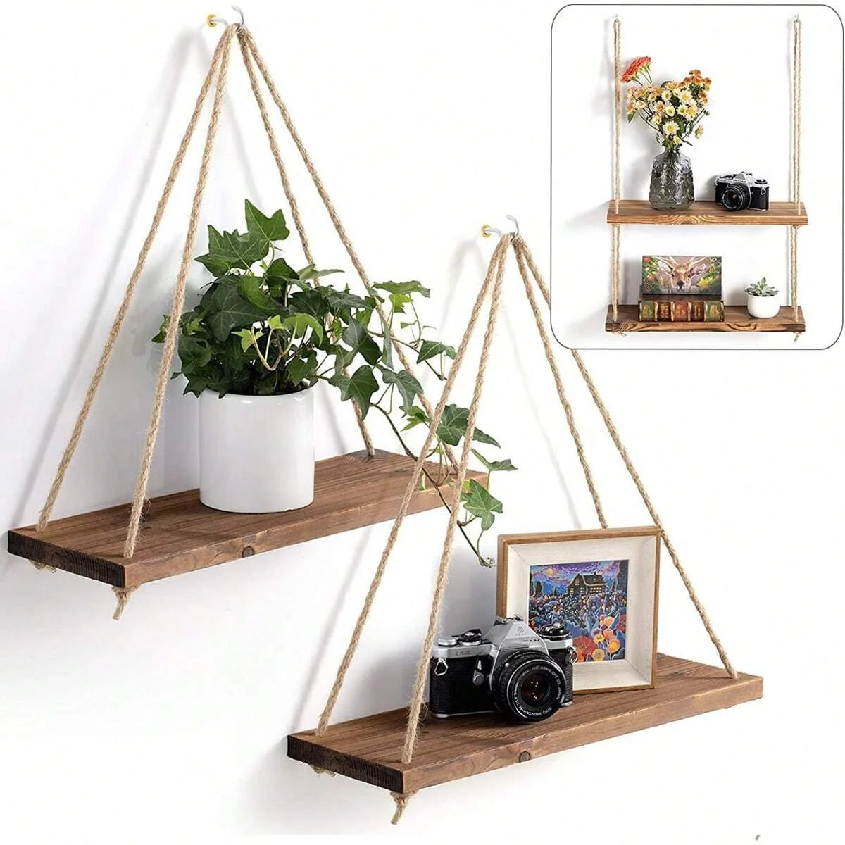 Étagère Murale en Bois Design Suspendu et Élégant - Minseh