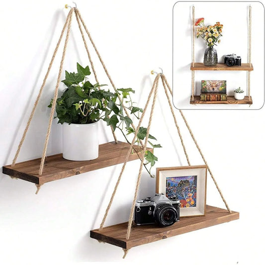 Étagère Murale en Bois Design Suspendu et Élégant - Minseh