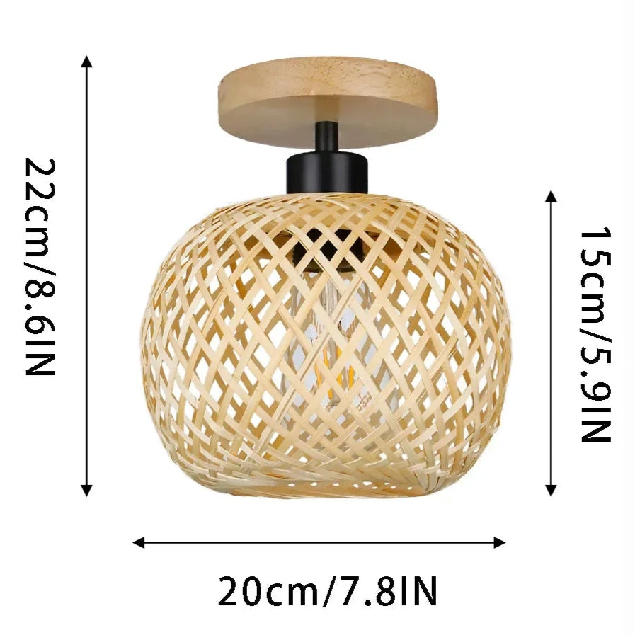 Plafonnier en Bambou Élégance Naturelle et Style Rétro Asiatique - Minseh