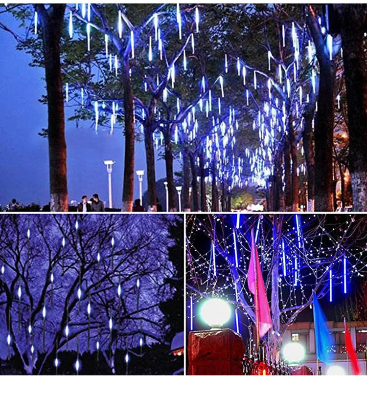 Guirlande LED Pluie de Météores (8 Tubes Étanches) – Décoration de Noël & Jardin – Minseh™
