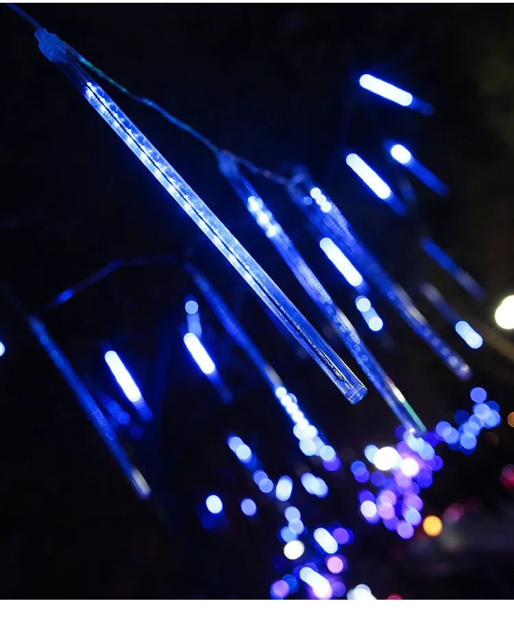 Guirlande LED Pluie de Météores (8 Tubes Étanches) – Décoration de Noël & Jardin – Minseh™