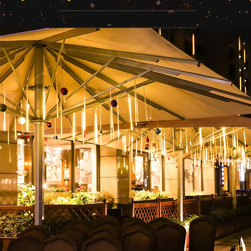 Guirlande LED Pluie de Météores (8 Tubes Étanches) – Décoration de Noël & Jardin – Minseh™