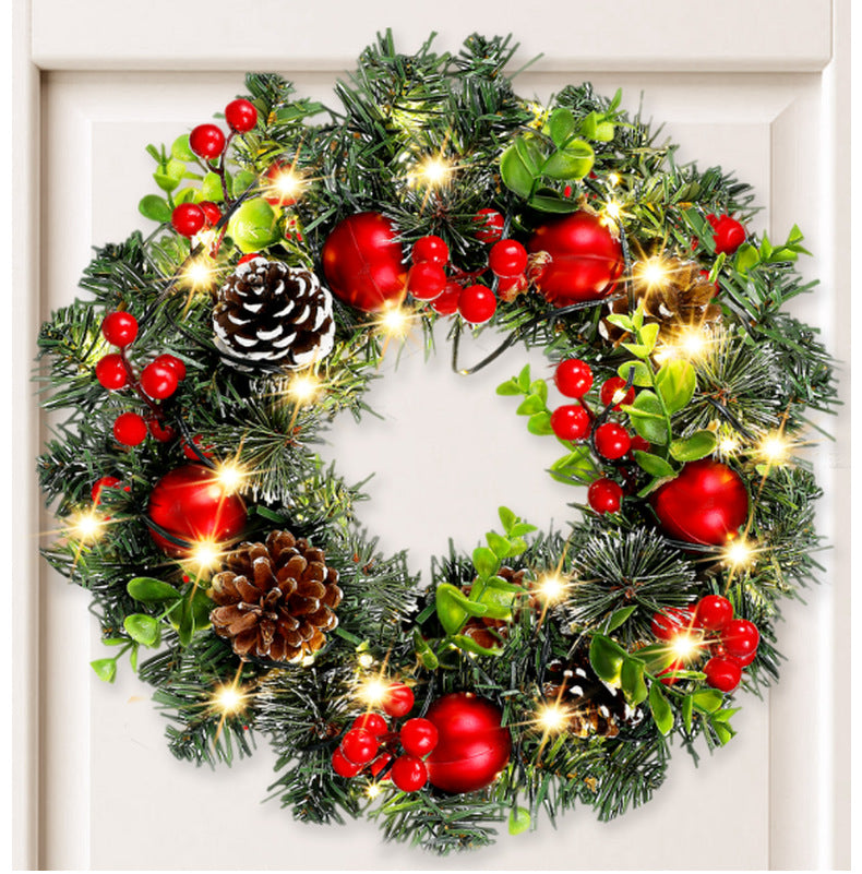 Couronne Lumineuse de Noël Minseh™ – Décoration Rouge à LED pour Porte, Fenêtre ou Mur