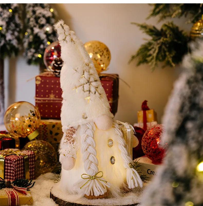 Gnome Lumineux Sans Visage LED Minseh™ – Poupée Scintillante pour Décoration de Noël & Veilleuse