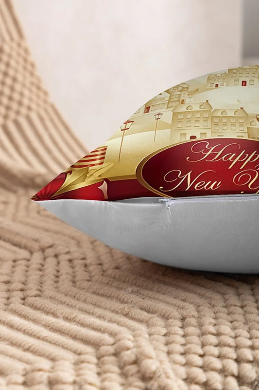 Housse de Coussin Festive Minseh™ – Motif Peinture à l’Huile Père Noël & Bonhomme de Neige, Idéal Salon & Canapé