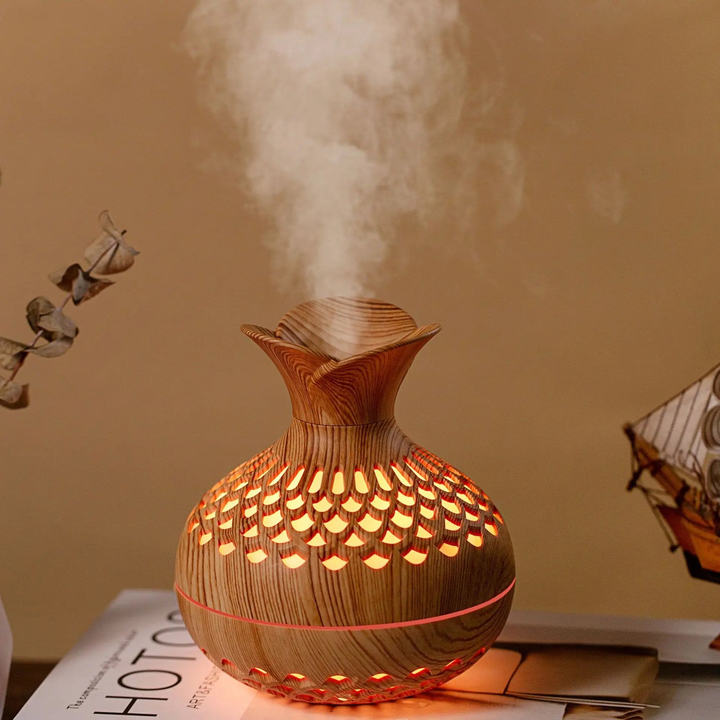Mini Humidificateur USB 300ML – Design Vase & Lumière LED Colorée | Minseh