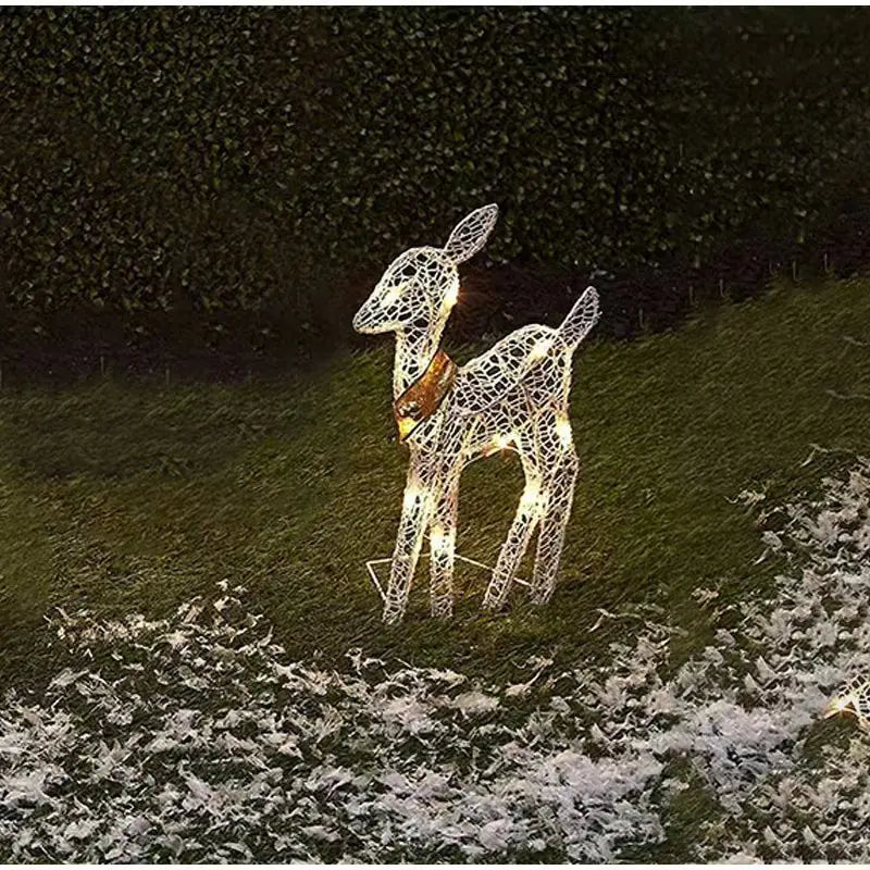Décoration de Jardin Noël Minseh™ – Renne Lumineux en Fer avec LEDs Clignotantes (1 ou 3 Pièces) | Ornement Extérieur pour Terrasse & Maison