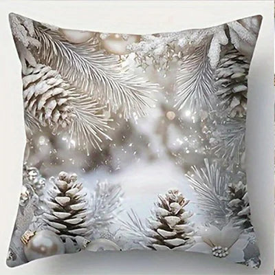 Housse de Coussin de Noël Minseh™ – Motif Père Noël & Bonhomme de Neige | Déco Festive pour Salon, Chambre et Voiture