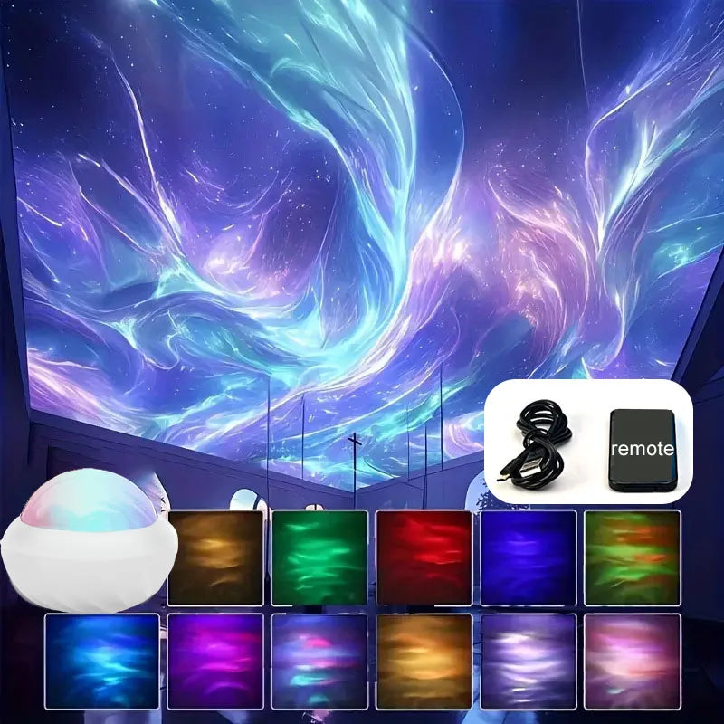 Projecteur Aurora™ – Aurore Boréale RGB 360° | Minseh