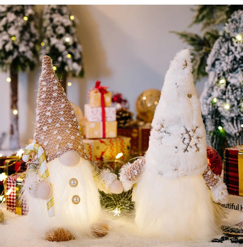 Gnome Lumineux Sans Visage LED Minseh™ – Poupée Scintillante pour Décoration de Noël & Veilleuse