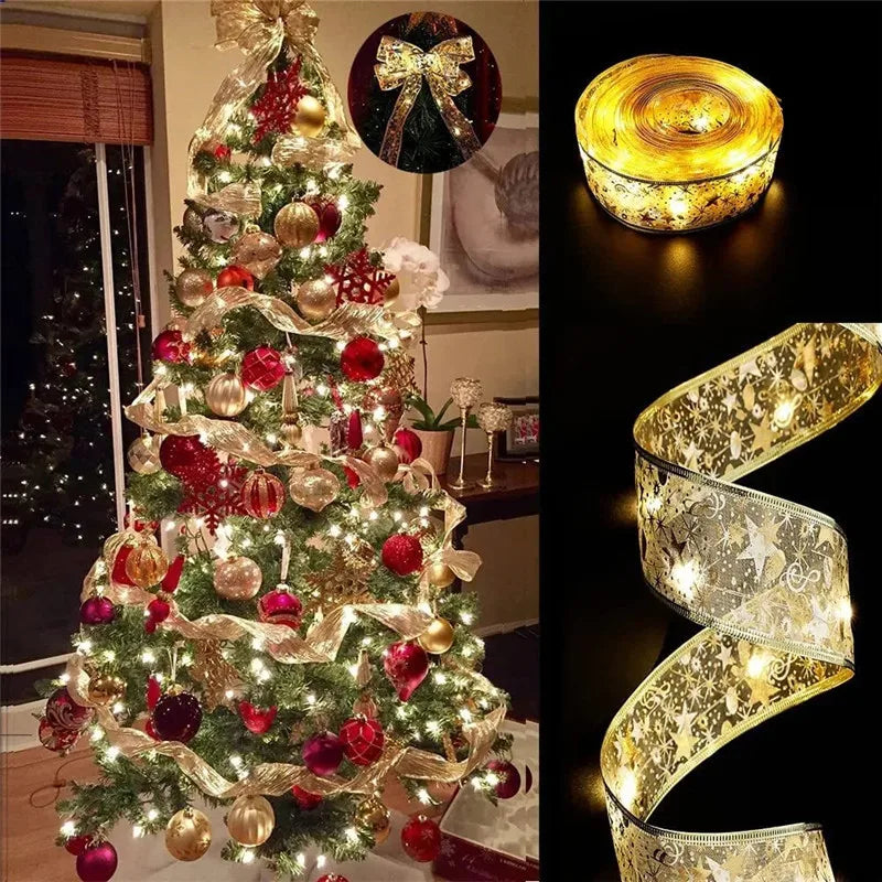 Guirlande Lumineuse Féerique Minseh™ – Ruban à Nœuds Brillants pour Arbre de Noël (Batterie, 2 à 10M)