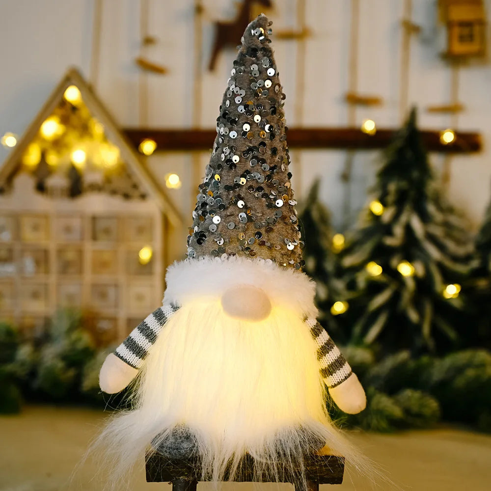 Gnome Lumineux Sans Visage LED Minseh™ – Poupée Scintillante pour Décoration de Noël & Veilleuse