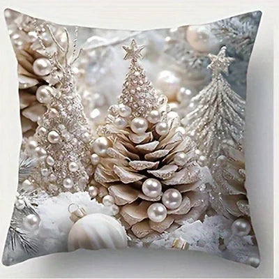 Housse de Coussin de Noël Minseh™ – Motif Père Noël & Bonhomme de Neige | Déco Festive pour Salon, Chambre et Voiture